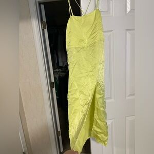 Zara Lime Satin Dress